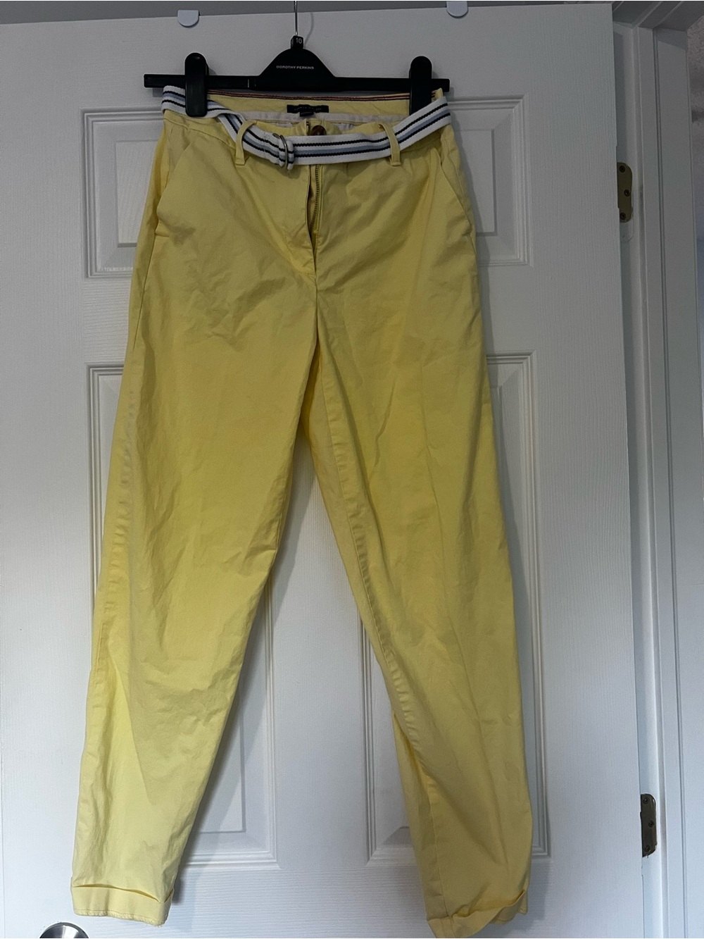 Tommy Hilfiger Yellow Chino Pants with Striped Belt